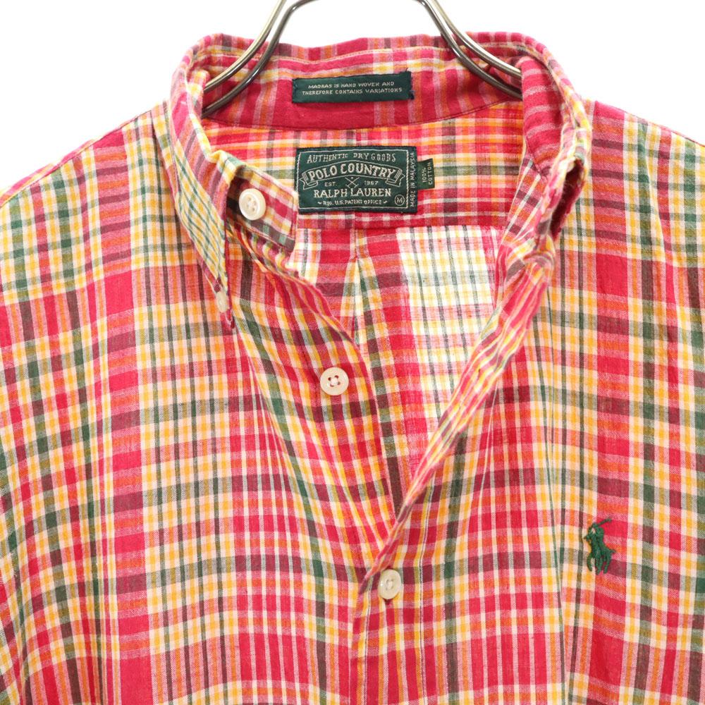 POLO COUNTRY 80s 90s Ralph Lauren Vintage Old Check Pattern Long Sleeve Button Down Shirt Men's Used