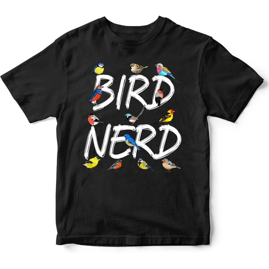 Bird Lovers Tshirt Bird Nerd Colorful Kinds of Bird Birder Bird Watcher Bird Watching Gift T-Shirt for Men Women XXXXXL