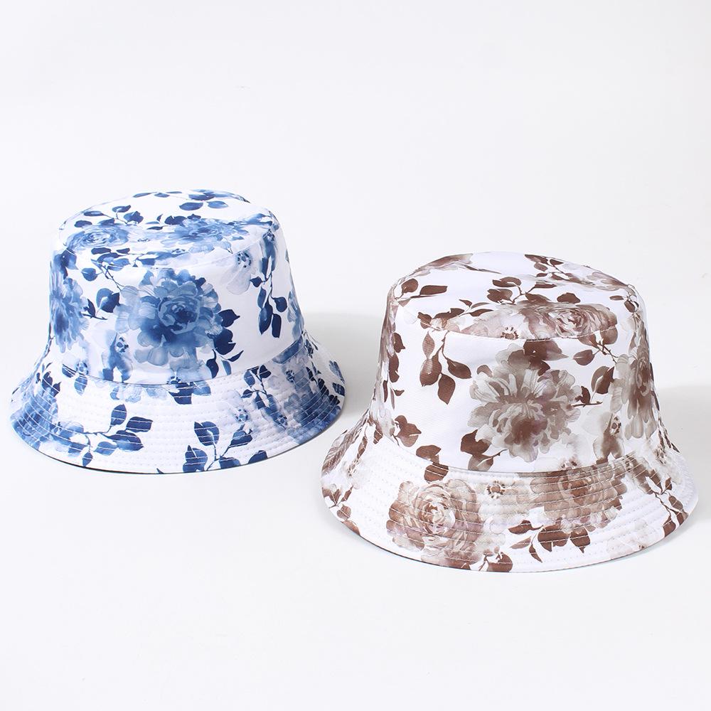 Versatile Hat Double Sided Wearable Printed Womens Sunshade Hatscaps Fisherman