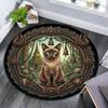 Temple Cat Round Area Rug Under Office Chairs Bedroom Living Room Home Decor