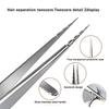 Lash Tweezers Stainless Steel Precision Isolation Eyelash Extension Tweezers Anti-Slip Groove Design Perfect Isolation Eyelash