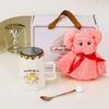Cute Rabbit with Lid Mirror Cup Cartoon Mug Gift Box Set Household Hand Cup Large Capacity Ceramic Cup