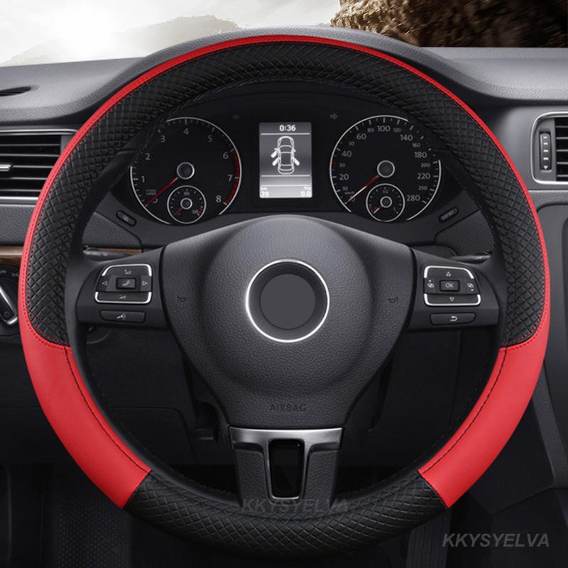 PU kůže D/O tvar 38CM Auto Potah volantu Protiskluzový pro VW Golf 7 Polo Bora Passat Touran CC T6 T5 T4 Auto příslušenství
