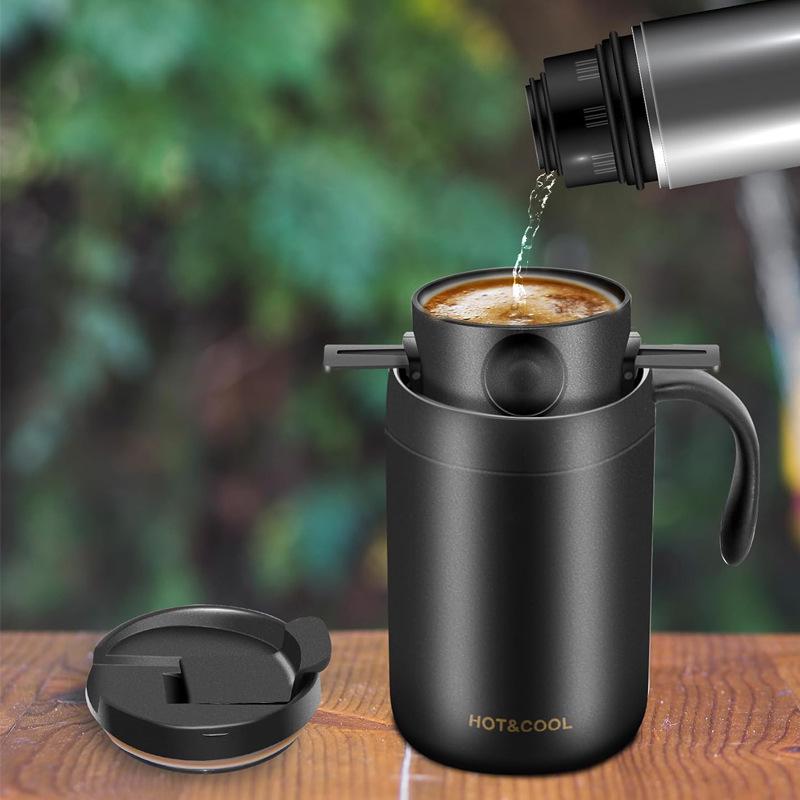 Portable Stainless Steel Insulated Drip Coffee Travel Mug Set