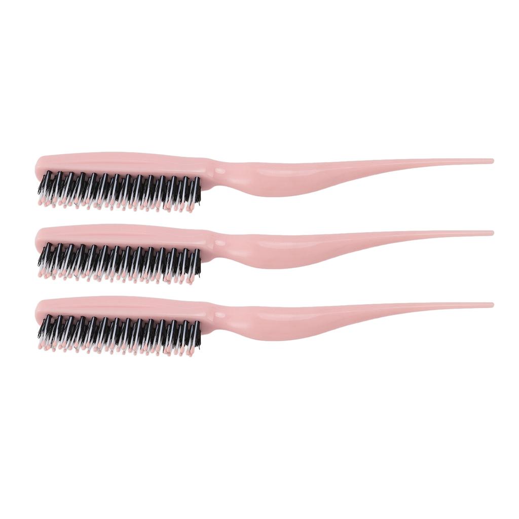 3Pcs Tsing Hair Brush Ergonomic Handle Portable Tsing Brush Rat Tail Comb for Home Travel