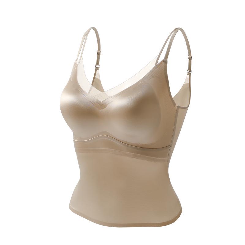 

Женская бесшовная майка из шелка Mulberry - удобная, дышащая, приятная для кожи жилетка телесного цвета