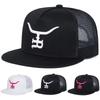 Unisex R Letter Bull Head Embroidery Hip-Hop Net Hats Spring Summer Outdoor Adjustable Casual Baseball Caps Sunscreen Hat Cap