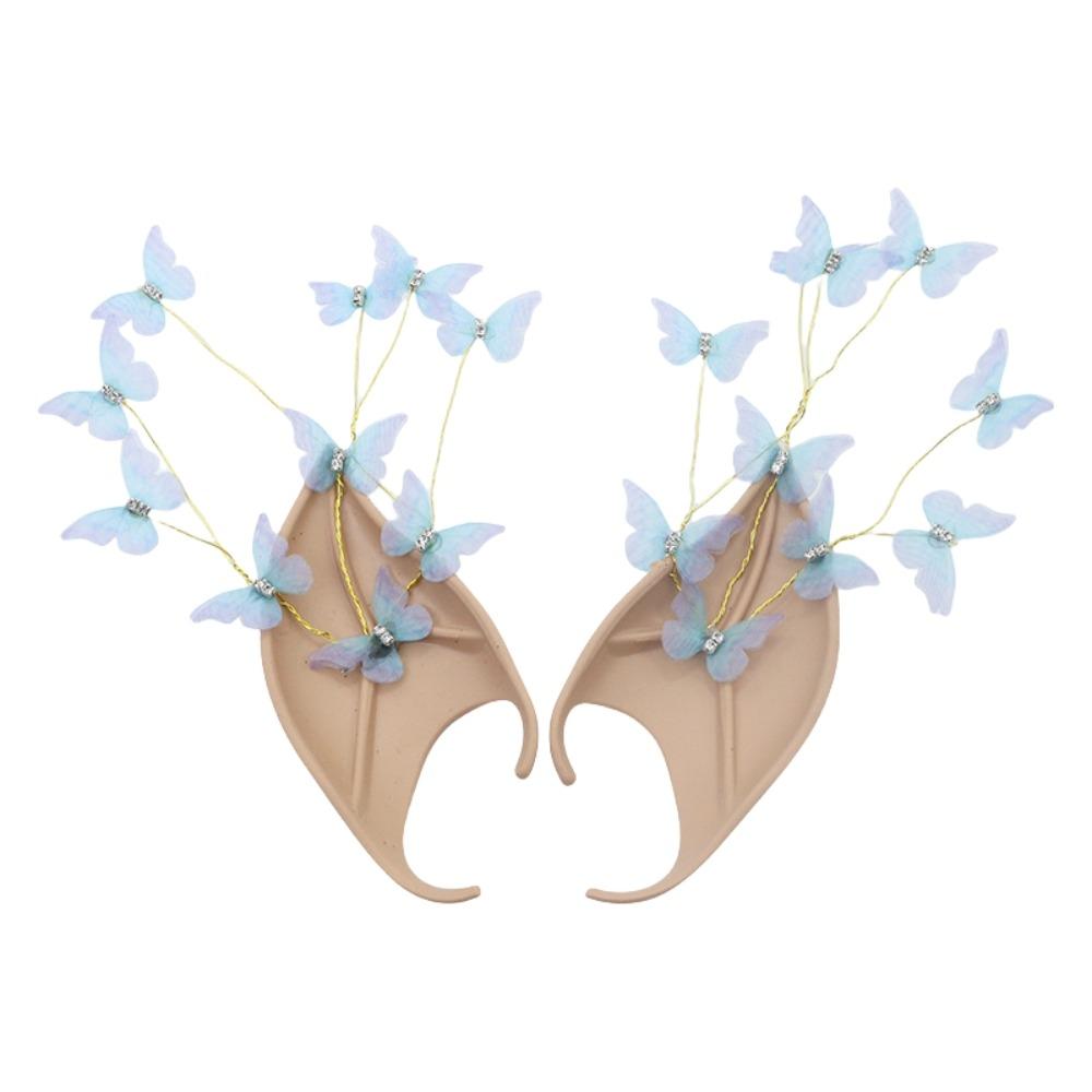 Pearl Zinc Zinc Alloy Halloween False Ears Forest Butterfly Latex Ear Cuff Jewelry  Dress Up