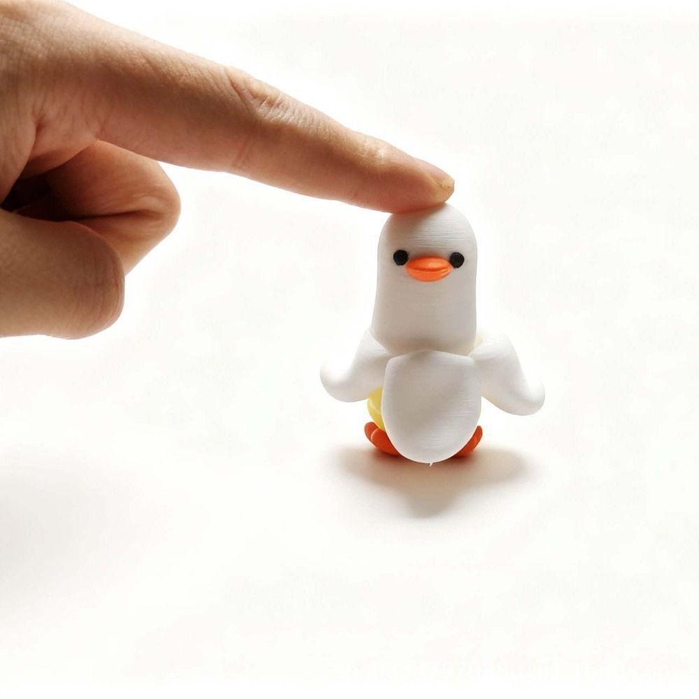 Wear-Resistant Clicker Toy Keychain 3D Printed Banana Duck Keychain Mini Fidget Toy  Students