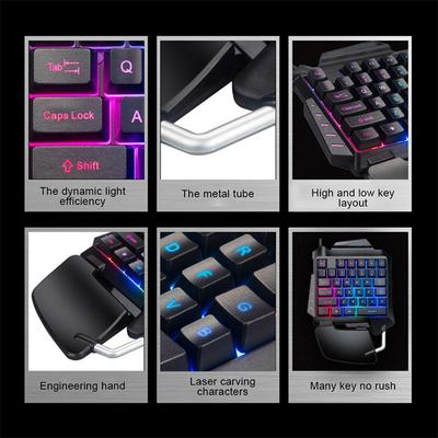 Teclado mecânico para jogos com uma mão Rgb retroiluminado portátil mini teclado para jogos