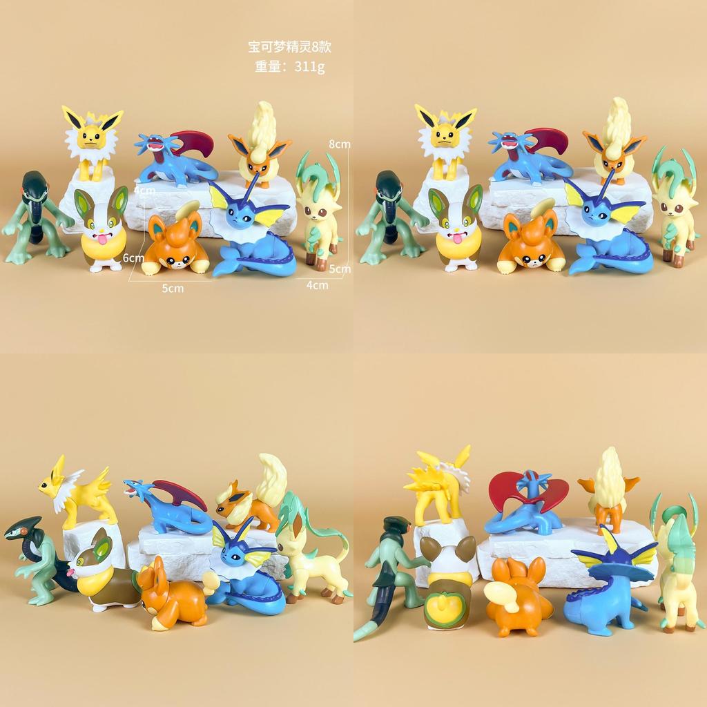 Pokemon Eeveelution Family Pvc Collectible Figures For Display And Gift