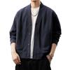 2025 Men's Japanese Retro Waffle Knit Hoodie - Winter Casual Fashion Long Sleeve Jacket