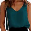 Women Tank Top V-neck Solid Color Sleeveless Low-cut Loose Daily Wear Pullover Satin Women Summer Vest Women Clothes
