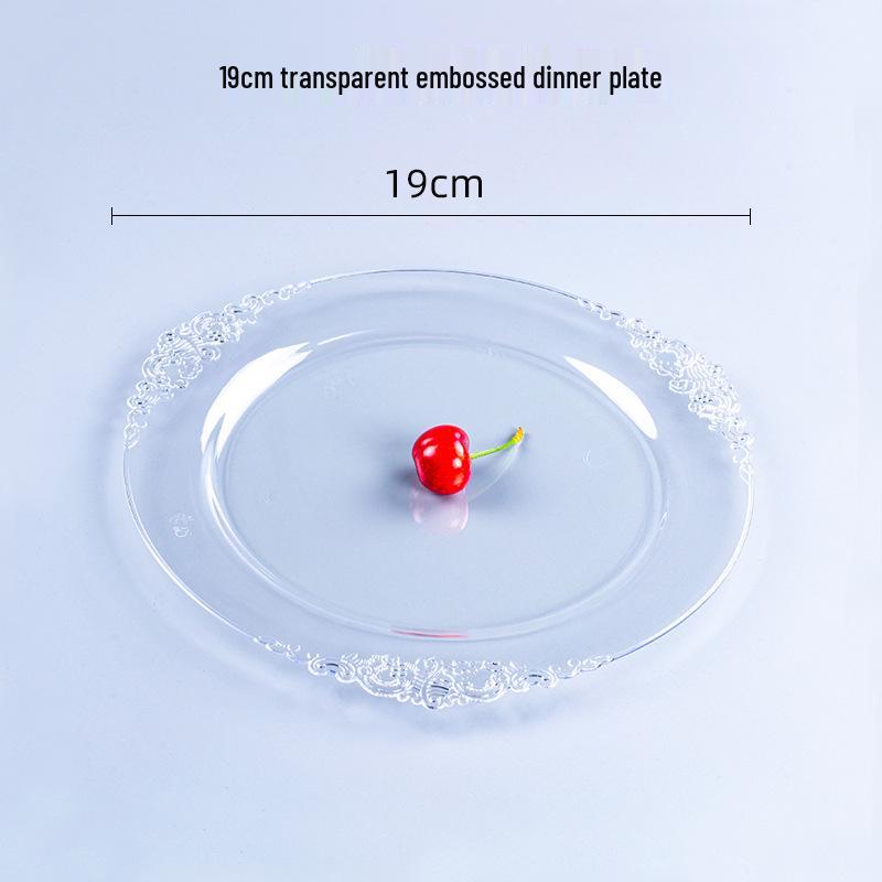 Thickened Transparent PS Plastic Plates - Crystal Butterfly Design for Steak, Fruit & More