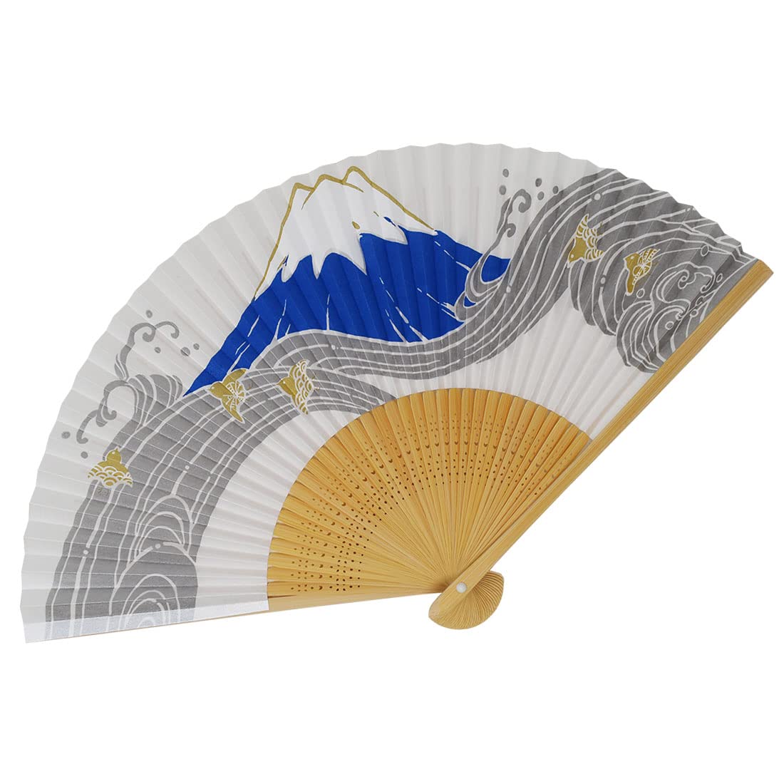 

Kimono High quality painted Made in White bamboo Pearl Fuji [Stylish Iroha] Fan, fan, Japan, carved, Scented, ground, 502