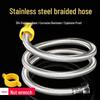 4-Min Stainless Steel Braided Dual Inlet/Outlet Hose for Hot/Cold Water Faucet, Heater, Angle Valve & Toilet.