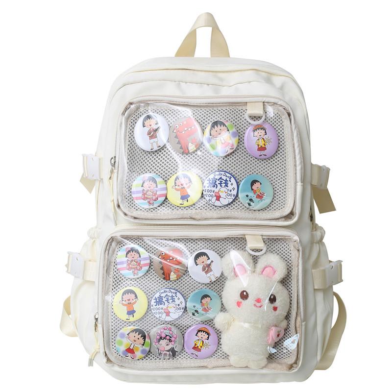 Schoolbag New Transparent Backpack Lightweight Simple Middle School Backpack Korean Version Casual Large Capacity Japanese Ins Small Fresh