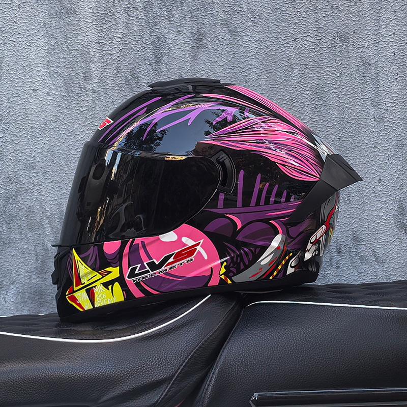 Imitation Street Car Helmet Men's Motorcycle 3C Electric Vehicle Full Helmet Autumn and Winter Knight Double Mirror Riding