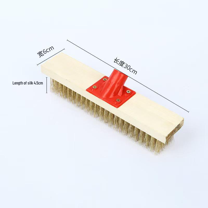 Wooden Long-Handle Stiff Bristle Scrub Brush for Floors, Bathroom, Kitchen, and Outdoor Use