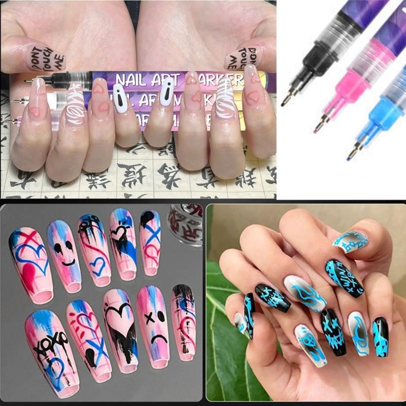 Pack of 12 Quick Dry Nail Art Pens for Professional Salon Use and DIY Home Manicure