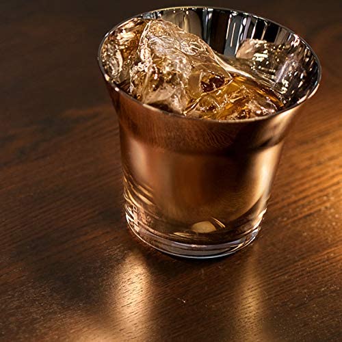 Wired Beans Wired Beans Glass for a Lifetime ROCK Tumbler Rock Glass Tumbler Glass Highball Glass 370ml Domestic Cedar Box (Titanium Silver)