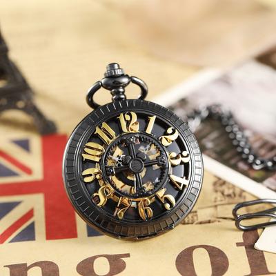 Trendy Funny Hollow Bone Style Digital Pocket Watch