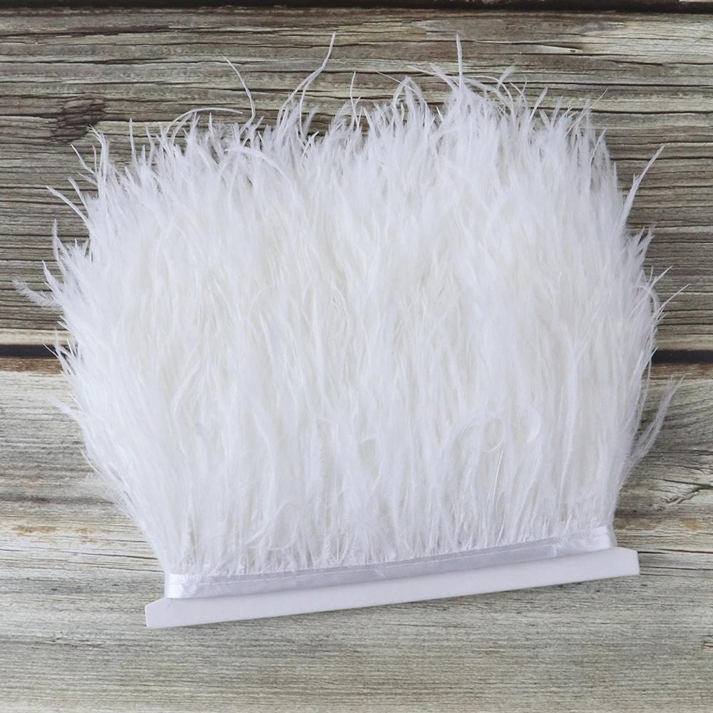 Feather10Meters 8-10cm Natural Ostrich Feather Trims for Needlework and Handicraft Plume Ribbon Fringe Skirt Decoration