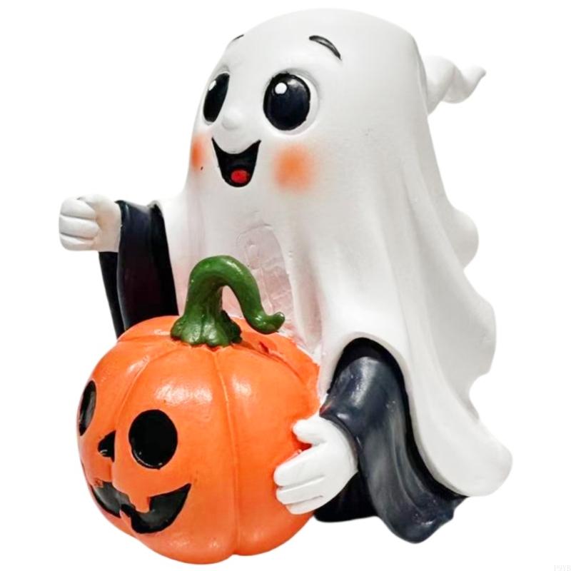 Halloween Specters Pumpkins Resin Figurine Handcrafted Holiday Decors For Home Party Indoor Outdoors Scary Festival P9YB