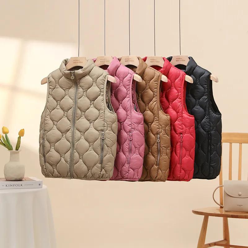 Female Short Lightweight Down Cotton Vest Jacket Autumn Winter Slim Warm Sleeveless Waistcoat Women's Casual Wear