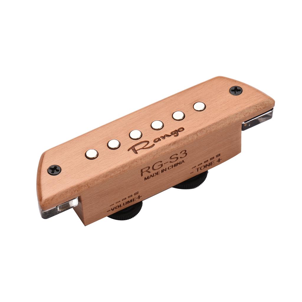 Rango RG-S3 Acoustic Guitar Magnetic Pickup Beech Wood Passive Magnetic Soundhole Pickup No