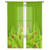 Ladybugs On A Green Tea Leaves Sheer Curtains Bedroom Voile Curtain Living Room Window Sheer Curtains Kitchen Tulle Drapes