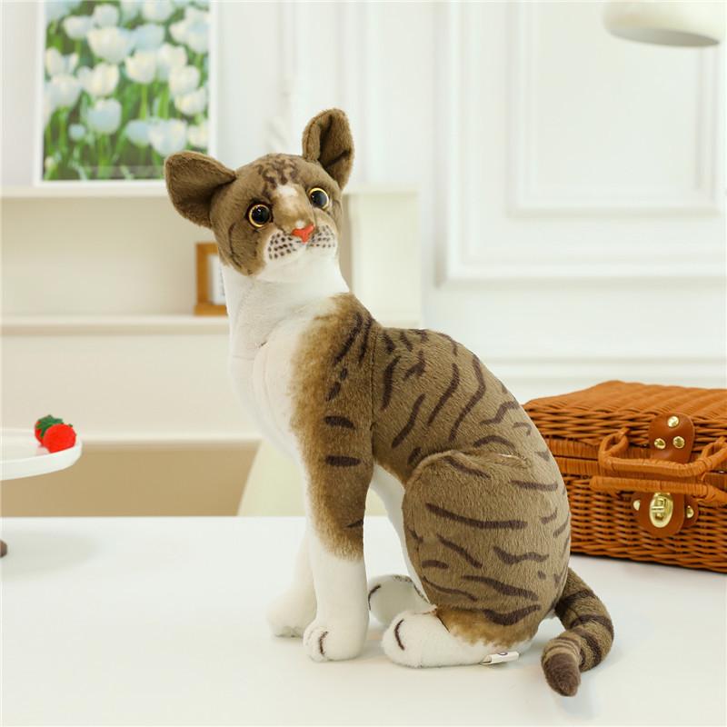 Realistic Plush Cat Toy Lifelike Short Hair Kitten Stuffed Animal Doll Wholesale