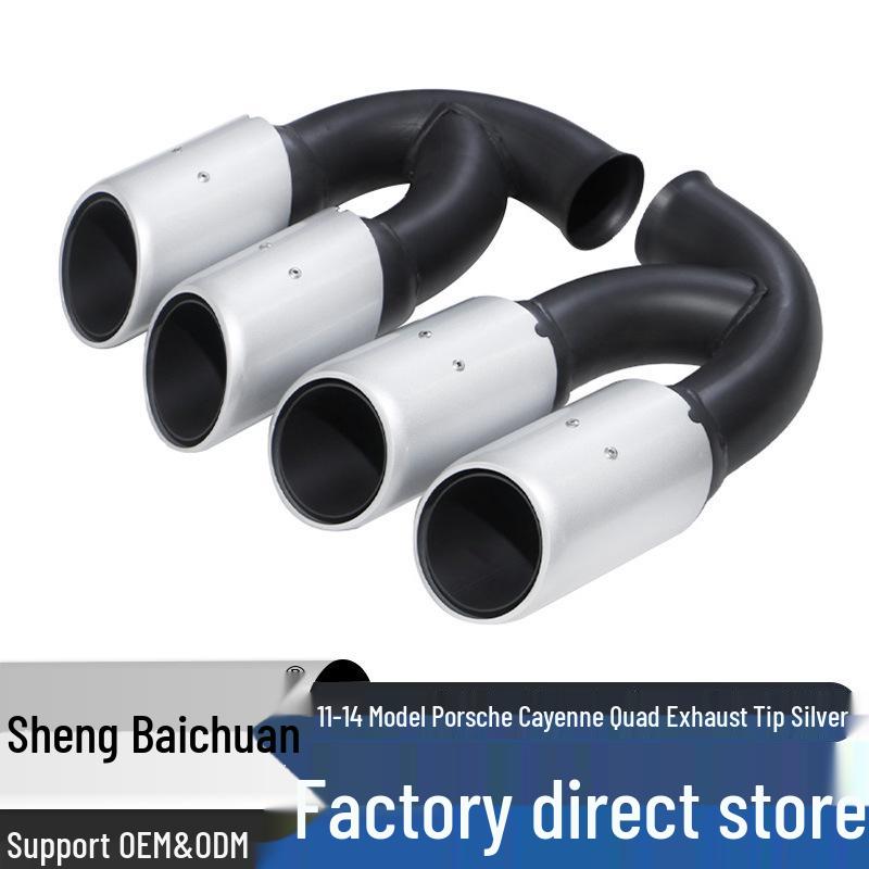 

Stainless Steel Quad-Outlet Exhaust Tailpipe Cover for 2011-2014 Porsche Cayenne Modified Exhaust Pipe