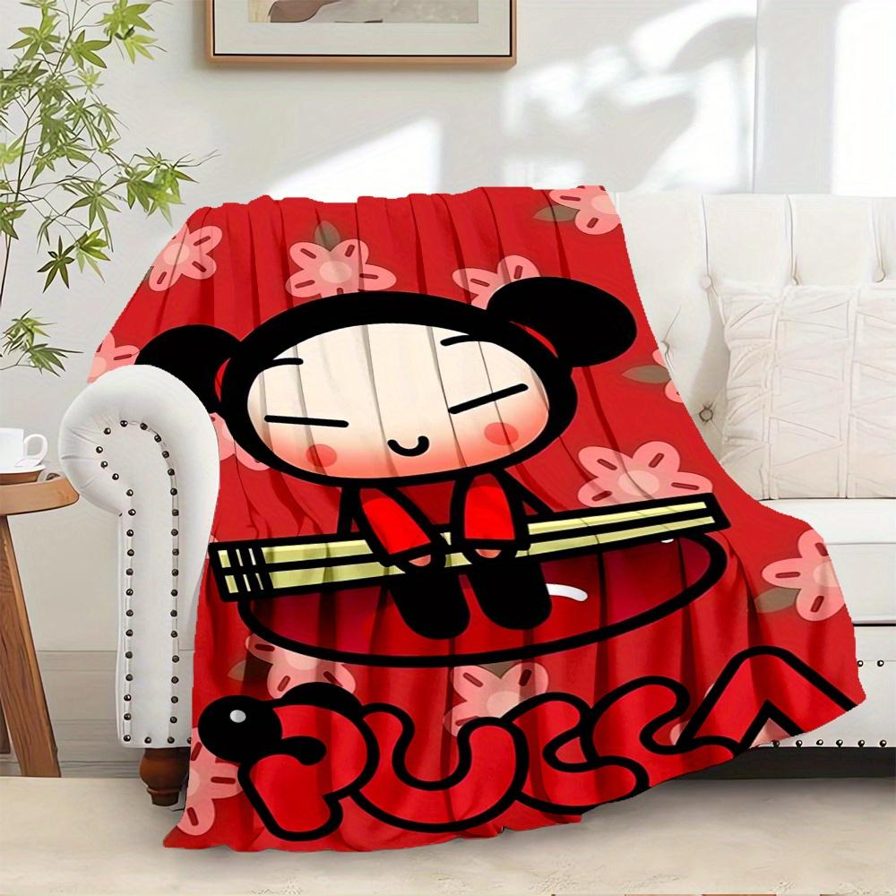 

1pc Pucca,Cartoon,RedPrint Blanket Suitable for All Seasons, Perfect for Home, Travel, or Camping 248 80cm x 120cm