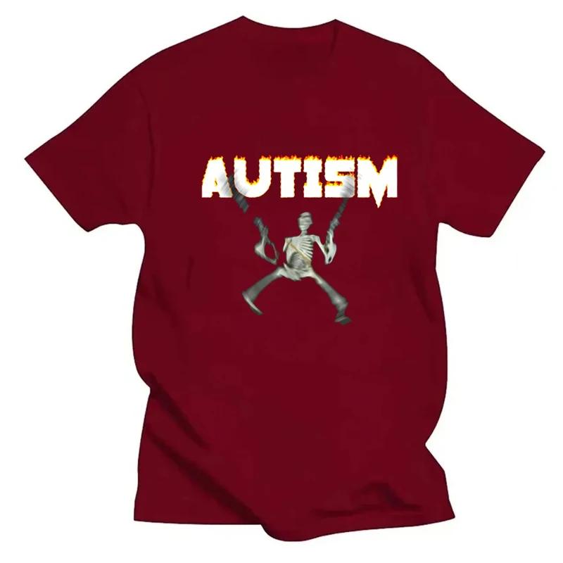 Autism Skeleton Meme Humor Funny Skull Men Women Fashion Hip Hop T-shirt Short Sleeve Fashion Casual Tshirt Oversized T Shirt