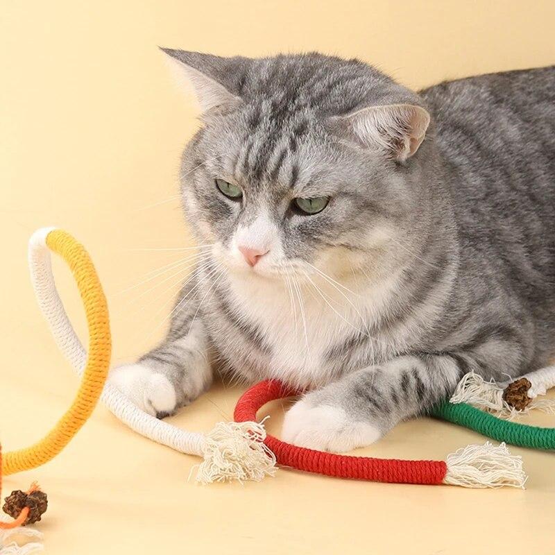 Cat Chew Toys Interactive Molar Cotton Rope Toys Cat Teaser Toy Clean Mouth Kitten Play Toy Pet Supplies Accessories