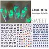3pcs Luminous Butterfly Nail Decal Stickers Colorful Blue Butterfly Series Design Glow In The Dark Night Polish Sliders Manicure