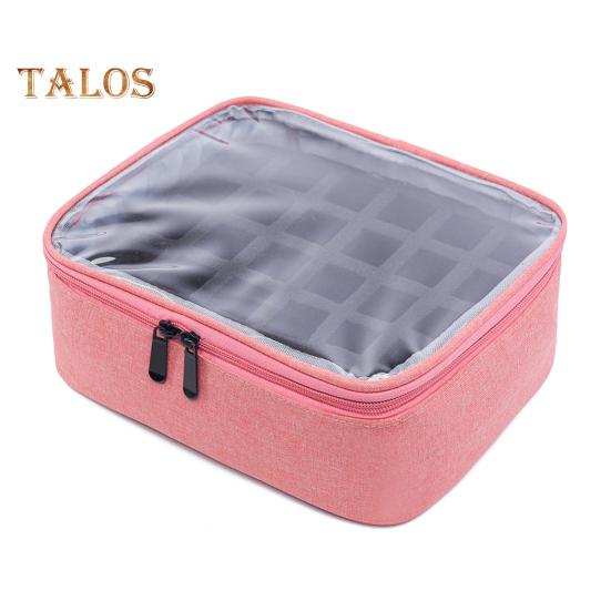 

Сумка для хранения лака для ногтей, большая вместимость, застежка-молния, чехол для переноски эфирных масел, держатель для лака для ногтей с прозрачной крышкой