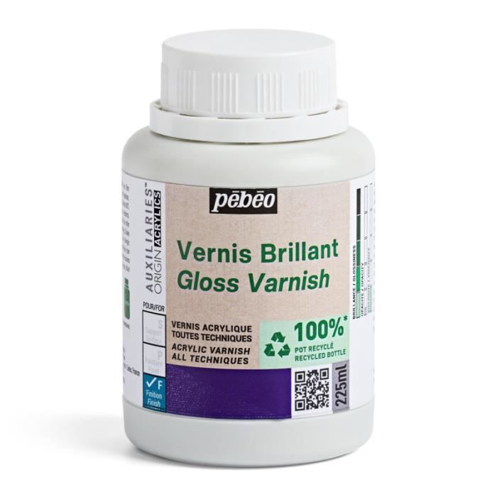 Vernis - Brillant - Acrylique - Toutes techniques - Pébéo - Origin - Pot 225ml