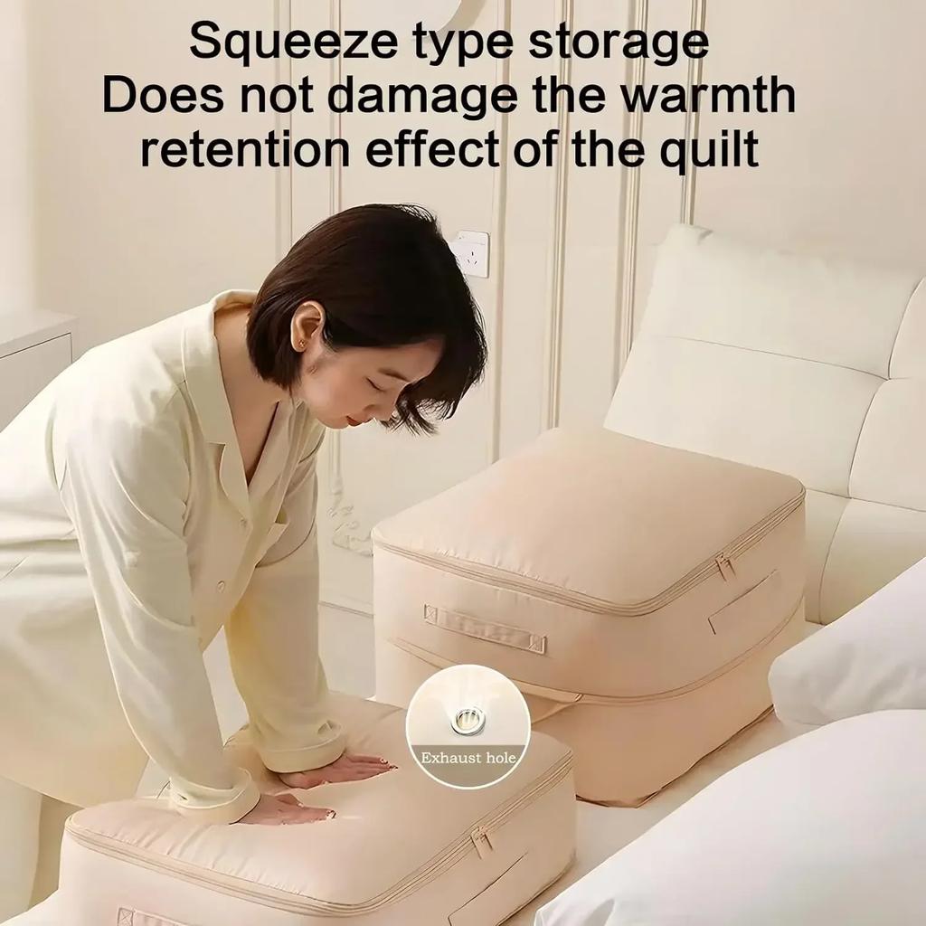Large Compression Bag Quilt Clothes Closet Cabinet Organizer Storagepouch Ultra Space Saving Self Compression Organizer