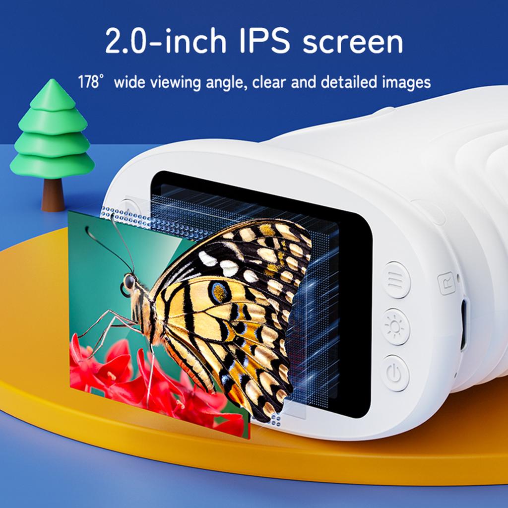 Çocuklar İçin El Tipi Dijital Mikroskop 1000X 2.0 Ekranlı Taşınabilir Şarj Edilebilir Teleskop