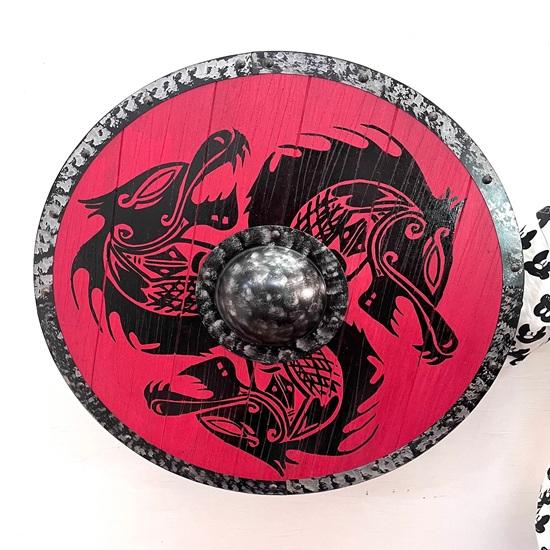 60.96 cm Medieval Wooden Viking Dragon Shield Wall Decor, Wood Art, Handmade Home Decor, Fathers Day Gift For Him