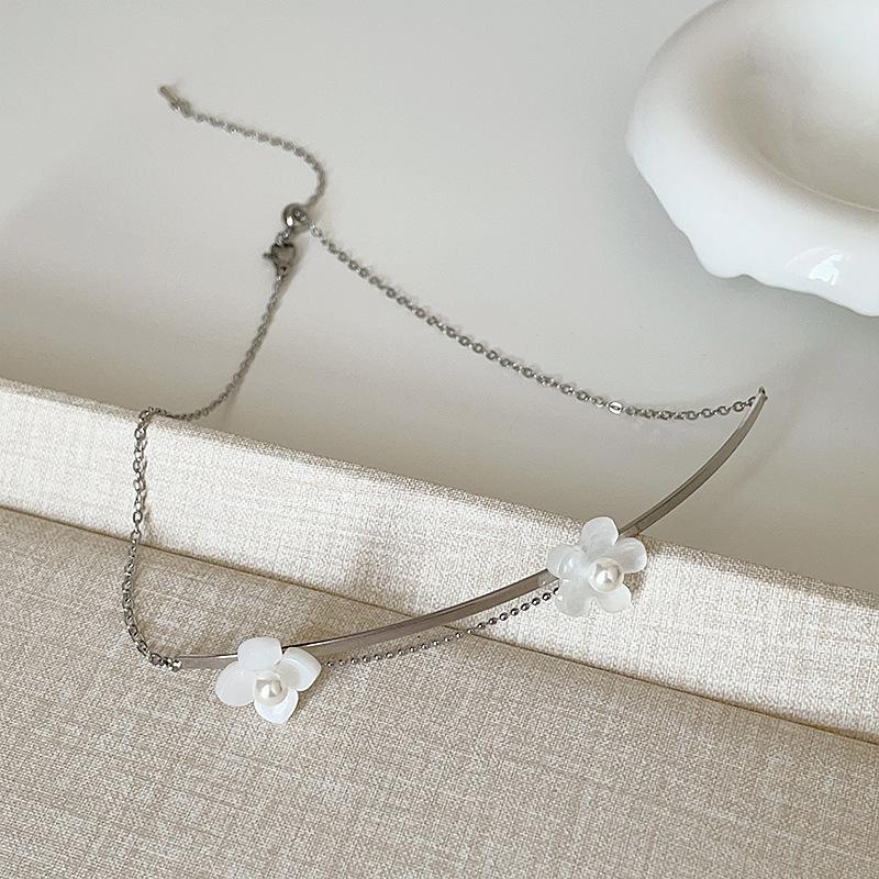 Colier Nișă High-End cu Flori Femeie Delicat Dulce Drăguț Modă Personalitate Temperament Versatil Lanț de Gât Colier Lanț Claviculă