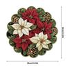 Tapis de table de Noël rond durable Père Noël flocons de neige 38cm Tapis de table Absorbant Antidérapant Décor de Noël Nappe