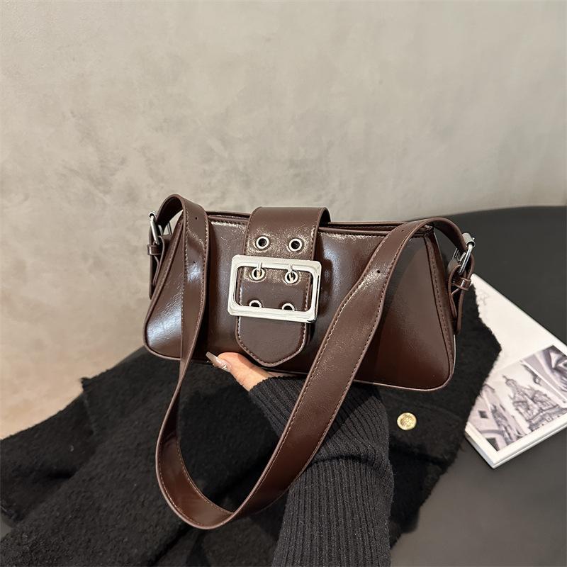 Vintage Schloss Design PU Umhängetaschen für Damen Einfache einfarbige Damen Achseltasche Lässige Femlae Phe Handtaschen Geldbörse
