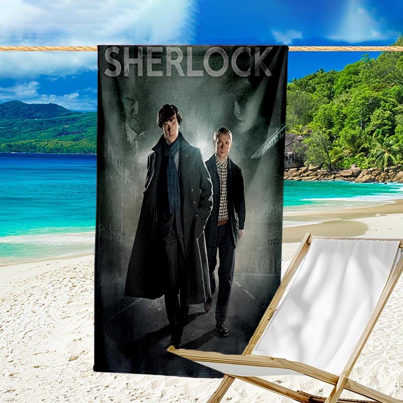Ultra-Soft Beach Towel with Sherlock Theme,Ideal for Pool - Camping, Diving - Perfect Travel Essential, Vibrant Beach Towel.
