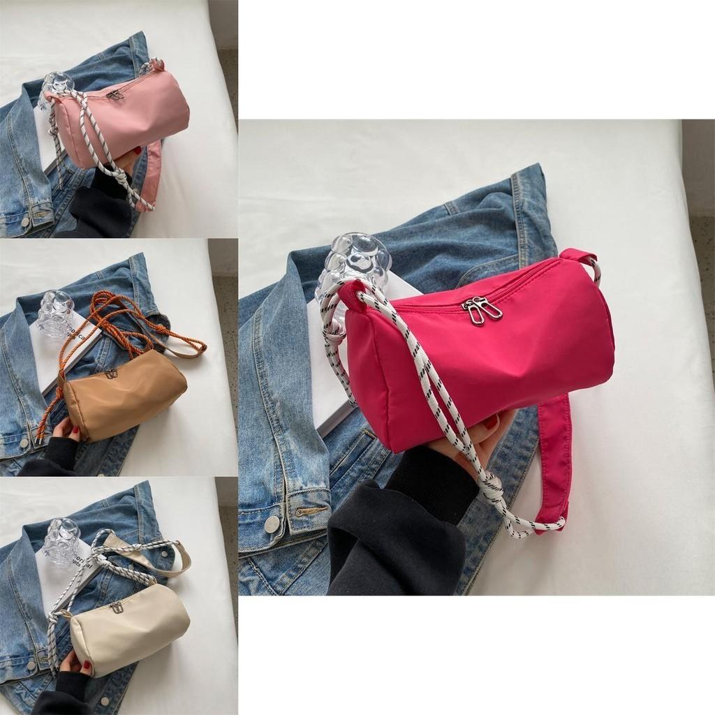 Trendy 2023 Korean Nylon Fabric Women's Shoulder Bag With Chic Stitching Details