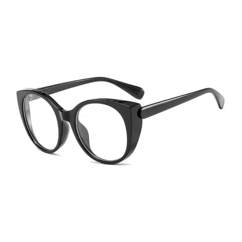 Nearsighted Glasses Women Myopia -0 to -6.0 Round Cat Eye Anti Blue Light Oversized Prescription Glasses