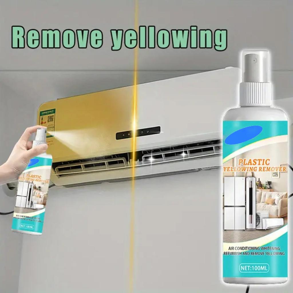 Kunststoff Vergilbungsentferner Spray 100ml für Klimaanlagen und Haushalts-Kunststoffoberflächen mit Mikrofaser-Reinigungstuch