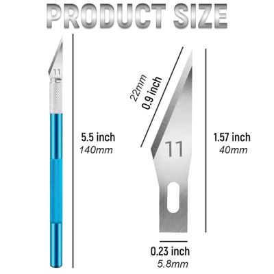 Engraving Exacto Knife Set Metal Fruit Food Hobby Sculpture Scalpel Stationery Office Handle Blade 11 Carving Craft Art DIY Tool